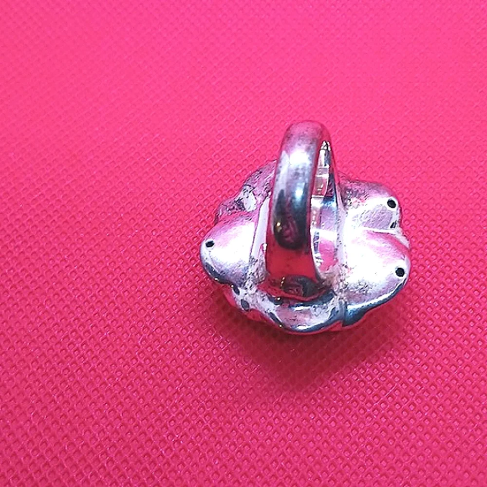 Sterling Silver Large Blooming Rose Ring. - Picture 8 of 16